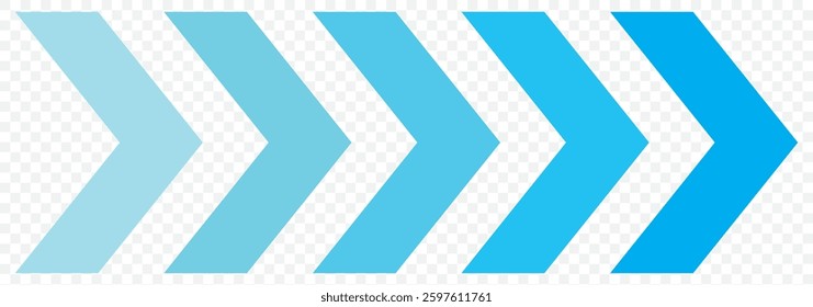 Arrow icons group. Set of black arrows symbols with blend effect. Chevron symbols. Vector isolated on Transparent background. EPS 10.
