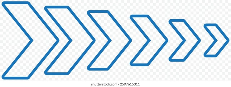 Arrow icons group. Set of black arrows symbols with blend effect. Chevron symbols. Vector isolated on Transparent background. EPS 10.