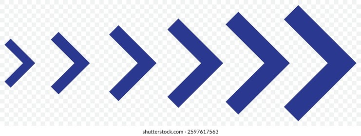 Arrow icons group. Set of black arrows symbols with blend effect. Chevron symbols. Vector isolated on Transparent background. EPS 10.