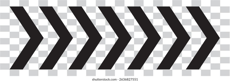 Arrow icons group. Set of black arrows symbols with blend effect. Chevron symbols. Vector isolated on white background. Eps10