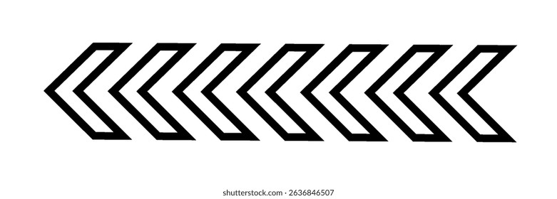 Arrow icons group. Set of black arrows symbols with blend effect. Chevron symbols. Vector isolated on white background. vector