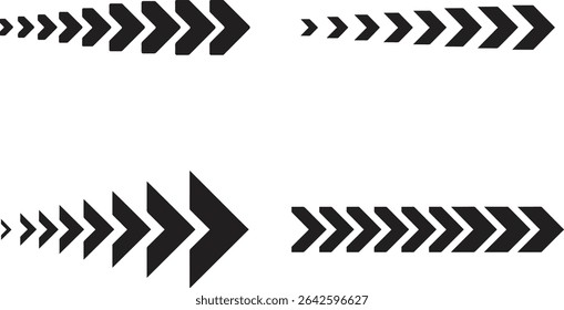 Arrow icons indicating direction and motion, perfect for infographics and presentations