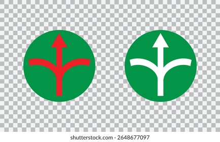 Arrow Icons Indicating Options and Direction in Red and Teal