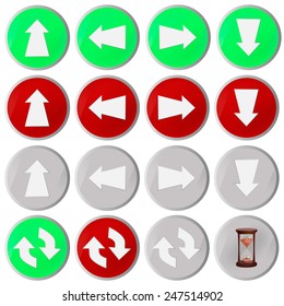 Arrow icons to the left, right, back, forward, up, down, all around, to update. set