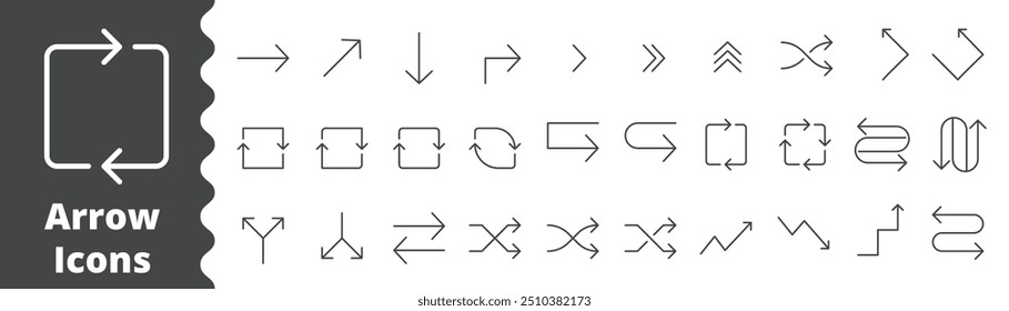 Arrow Icons line vector illustration