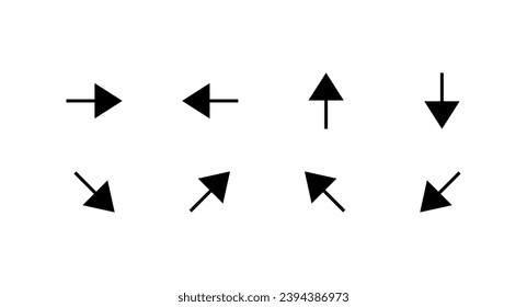 Arrow icons. Linear, arrows in different directions, arrow icons. Vector icons