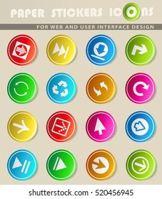 arrow icons on color paper stickers for your design