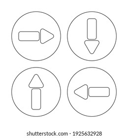 Arrow icons on white background