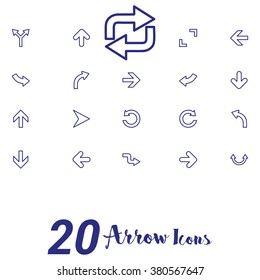 Arrow icons on white background