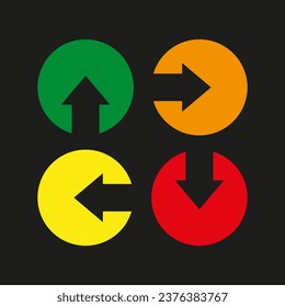 Arrow icons pointing left, right, up and down icon. Vector illustration. EPS 10.