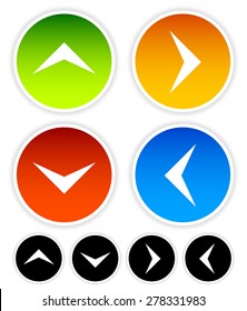 Arrow icons pointing up, down, left and right. Vector graphics.