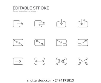 arrow icons in a rectangle for web and app