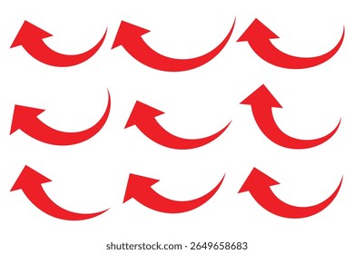Arrow up icons. Red arrow icon on white background. Flat style arrow icon for your website, design, logo, app, UI. Curve arrow upward. vector illustration.