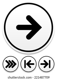 Arrow icons. Right, triple right first and last arrows