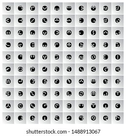 arrow icons round buttons vector set
