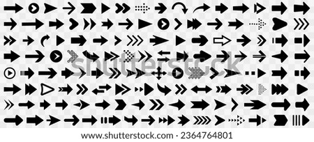 Arrow icons. Set of black arrow icons. Right direction arrow symbol