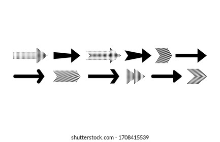 Arrow icons set or button in modern simple pictogram is minimal, flat, simple, modern style for applications, web, app. Isolated on white background. Vector EPS 10