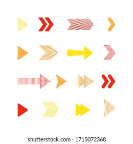 Arrow icons set or button in modern simple pictogram is minimal, flat, simple, modern style for applications, web, app. Isolated on white background. Vector EPS 10