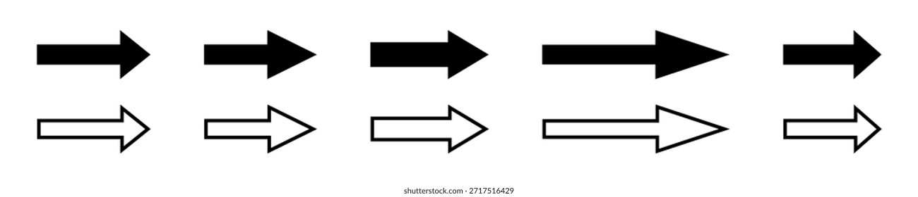 Arrow Icons Set Collection of Directional Pointers