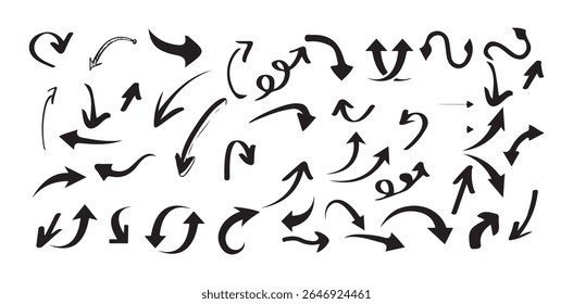 Arrow Icons set Collection with many type of Curved icon