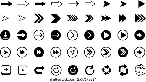  Arrow icons set. Arrow collection, Mega set of vector arrows, ARROW SET PNG