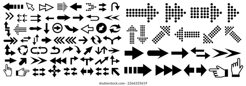 Arrow icons set. Arrow collection. Simple arrow big set. Vector illustration.