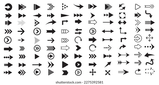 Arrow icons set. Arrow collection. Simple arrow big set. Vector illustration