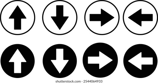 Conjunto de iconos de flecha. Flecha colección. Conjunto grande de flecha simple. Ilustración vectorial
