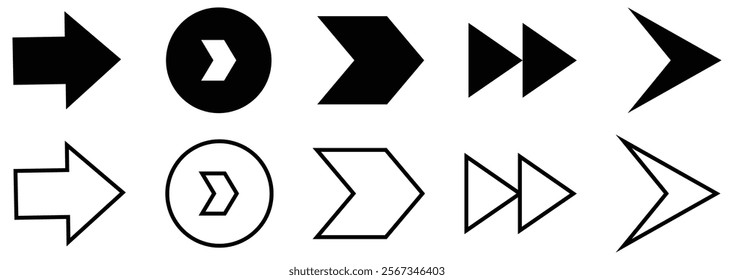 Arrow icons set. Arrow collection. Simple arrow big set. Vector illustration