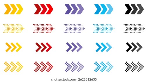 Arrow icons set. Arrow collection. Simple arrow set. Colored arrows. Vector illustration. EPS 10