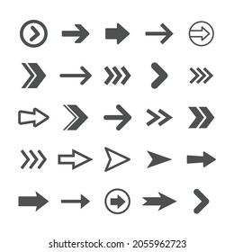 Conjunto de iconos de flecha. Colección de flechas vectoriales. Vectores simples.