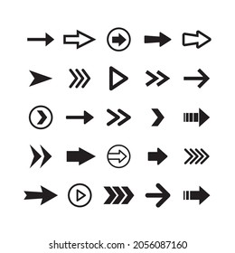 Arrow icons set. Collection of vector arrows. Simple vectors.