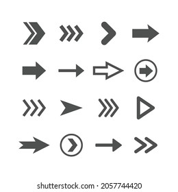 Arrow icons set. Collection of vector arrows. Simple vectors.