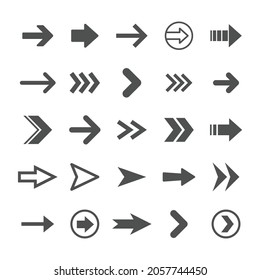 Arrow icons set. Collection of vector arrows. Simple vectors.