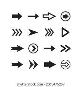 Conjunto de iconos de flecha. Colección de flechas vectoriales. Vectores simples.