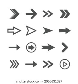 Arrow icons set. Collection of vector arrows. Simple vectors.