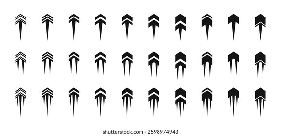 Arrow icons set. Cursor symbols. Arrow collection. Simple vector arrows. Vector arrows illustration. Flat black arrows.