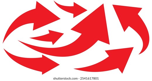 Arrow up icons. Set of curve rise increase arrows. Growth pictogram isolated. Vector illustration.