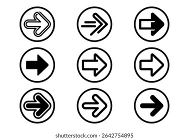 Arrow icons set design, Arrow sign symbol black on white background
