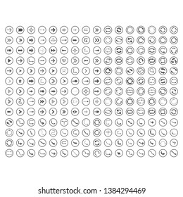 Arrow icons set. Direction, curve, repeat, loading refresh incons set Vector illustration