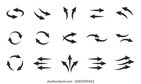 Conjunto de iconos de flecha Símbolos direccionales diversos