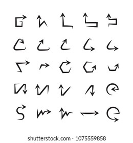 arrow icons set, doodle theme