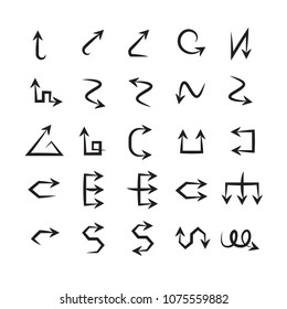 arrow icons set, doodle theme