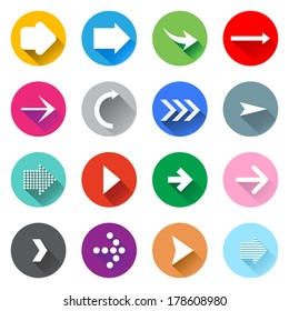 Arrow icons set. Flat design