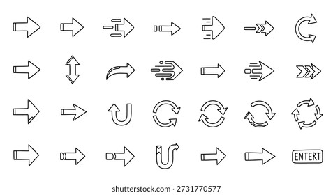 Arrow icons set flat design