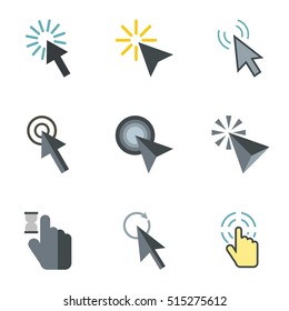 Arrow icons set. Flat illustration of 9 arrow vector icons for web