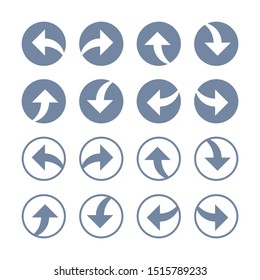 Arrow Icons Set Flat Line Vector
