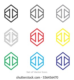 Arrow icons. Set of flat style. Vector illustration.