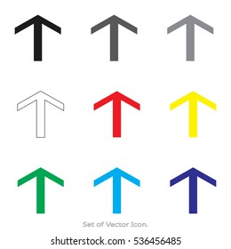 Arrow icons. Set of flat style. Vector illustration.