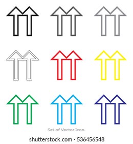 Arrow icons. Set of flat style. Vector illustration.